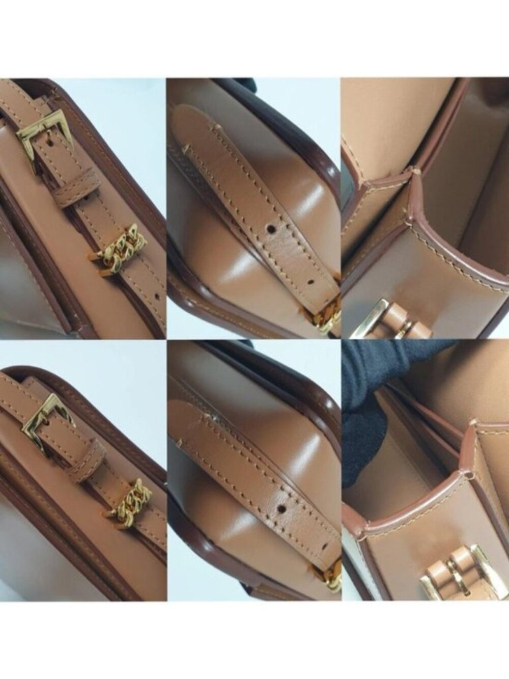 Authentic Burberry Brown Leather Shoulder Bag Logo Flap Dust Bag Luxury - Picture 7 of 12